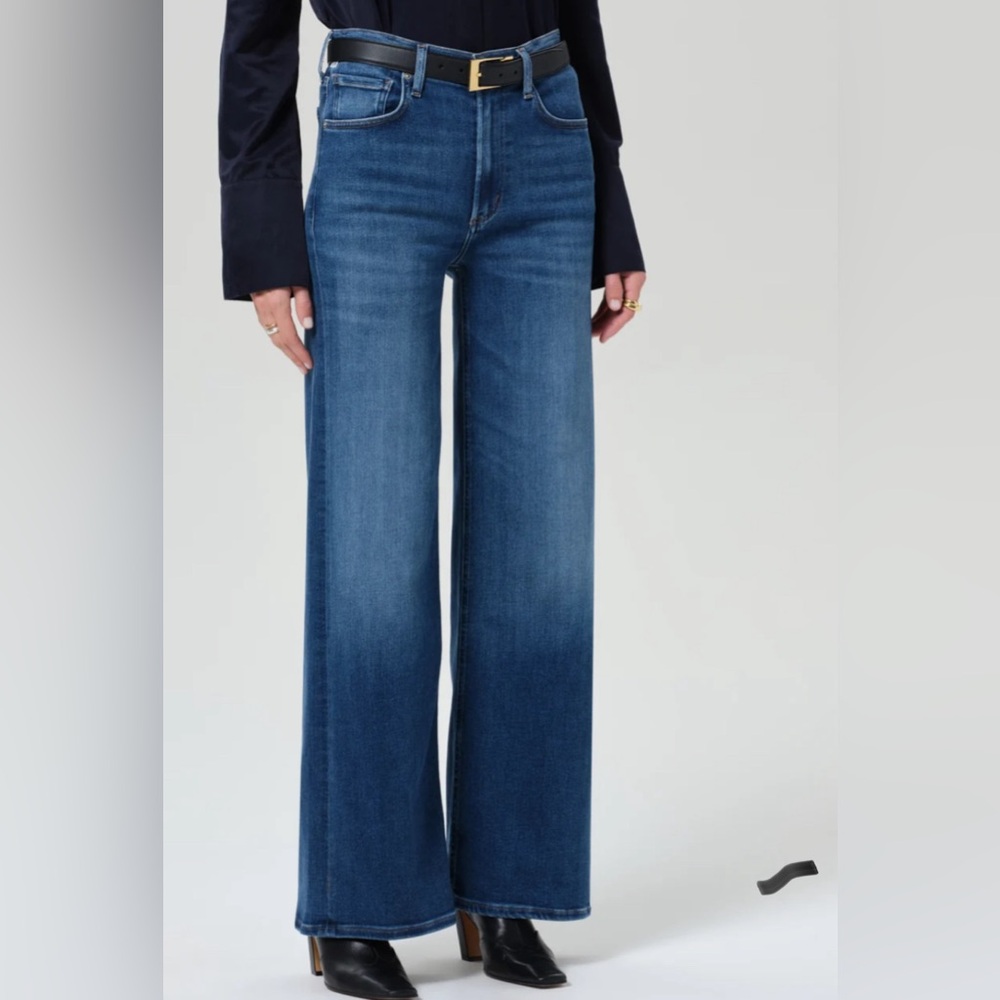 Citizens of Humanity Lyra Long Wide Leg Jeans in Ambry Dark Wash Size 26 Tall